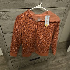 Cat & Jack Rust Leopard Print Zip Hoodie
